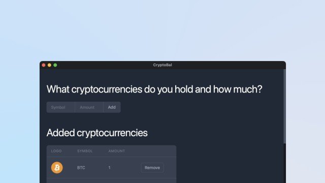 CryptoBal project screenshot